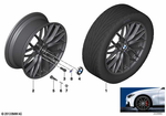 36116865157 - Wheels: Disk Wheel, Light-Alloy, Black Matt for BMW: 320i, 320iX, 328d, 328dX, 328i, 328iX, 330e, 330i, 330iX, 335i, 335iX, 340i, 340iX, 428i, 428iX, 430i, 430iX, 435i, 435iX, 440i, 440iX, Hybrid 3 Image image