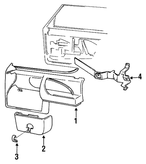 Front Door Trim for 1992 Chevrolet Cavalier #0