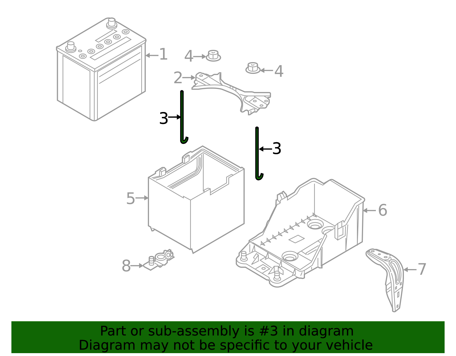 2016-2020 Toyota Battery Hold Down Stud 74451-WB001 | Toyota Parts Center