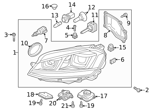 Headlamp Components for 2017 Volkswagen Golf Alltrack #0