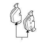 34216763043 - Brakes: Rear Pads for BMW: 525i, 525xi, 528i, 528xi, 530i, 530xi, 535i, 535i xDrive, 535xi Image