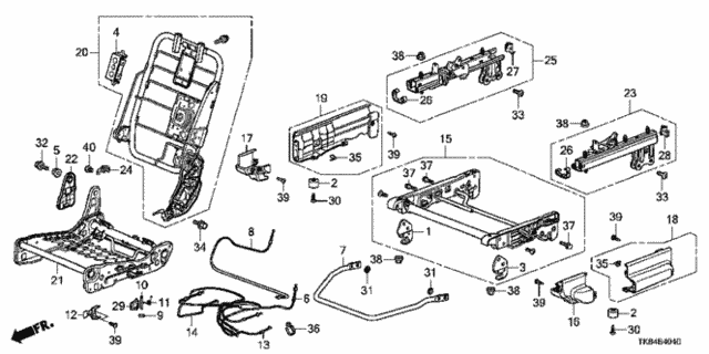 Middle Seat Components (L.) for 2015 Honda Odyssey #0