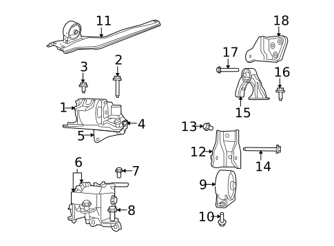 Engine & Trans Mounting for 2008 Dodge Caliber #0
