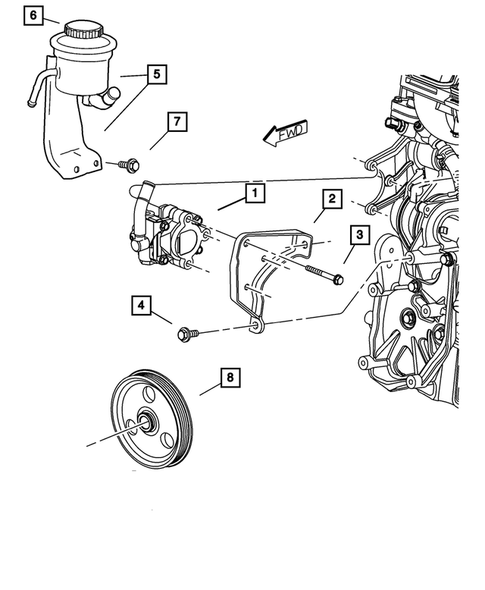 Power Steering Pump for 2004 Chrysler PT Cruiser #1