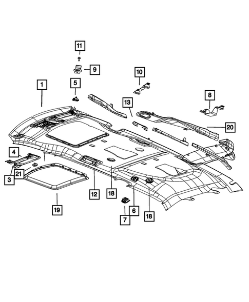 Headliners-Visors-Assist Straps for 2015 Chrysler Town & Country #0