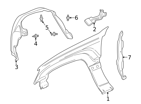 Fender & Components for 2002 Jeep Grand Cherokee #0