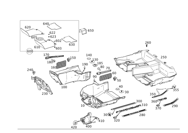 2126802048 - Trim: Floor Mat for Mercedes-Benz Image