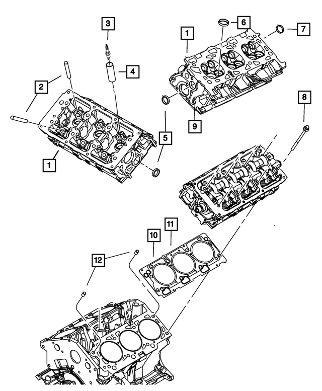 4792925AA - Engine 4.0L V6 DOHC: Cylinder Head, Bare for Mopar Image