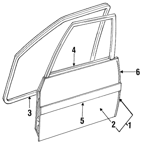 Door & Components for 1992 Ford Escort #1