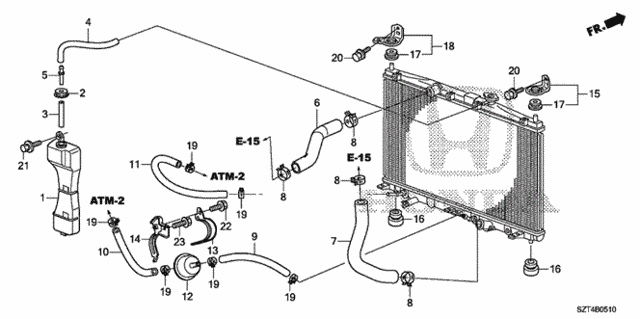 Radiator Hose - Reserve Tank for 2012 Honda CR-Z #0