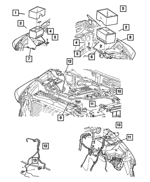 Battery Tray, Cables and Block Heaters for 2007 Dodge Ram 3500 #1