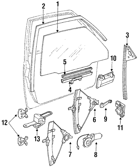 Front Door for 1989 Hyundai Sonata #0