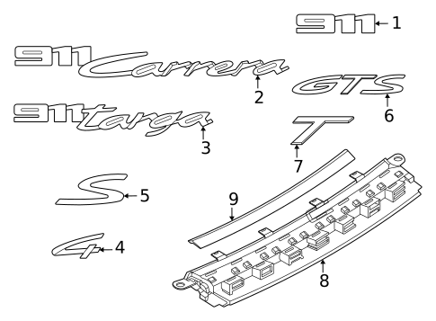 Exterior Trim - Lift Gate for 2025 Porsche 911 #0