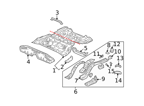 Rear Floor & Rails for 2005 Acura TSX #0