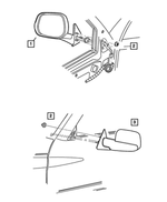 55077122AG - Doors and Related Parts: Outside Rearview Mirror, Right for Dodge: Ram 1500, Ram 2500, Ram 3500 Image