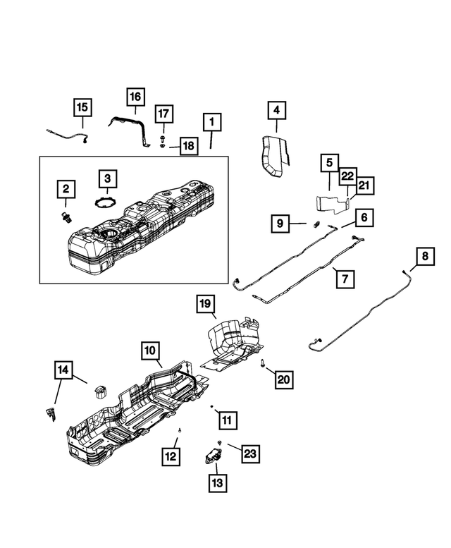 68638392AB - Fuel and Accelerator Pedal: Fuel Tank for Mopar Image