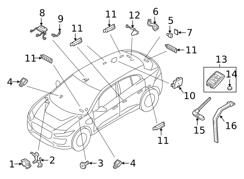 Keyless Entry Components for 2020 Jaguar I-Pace #0