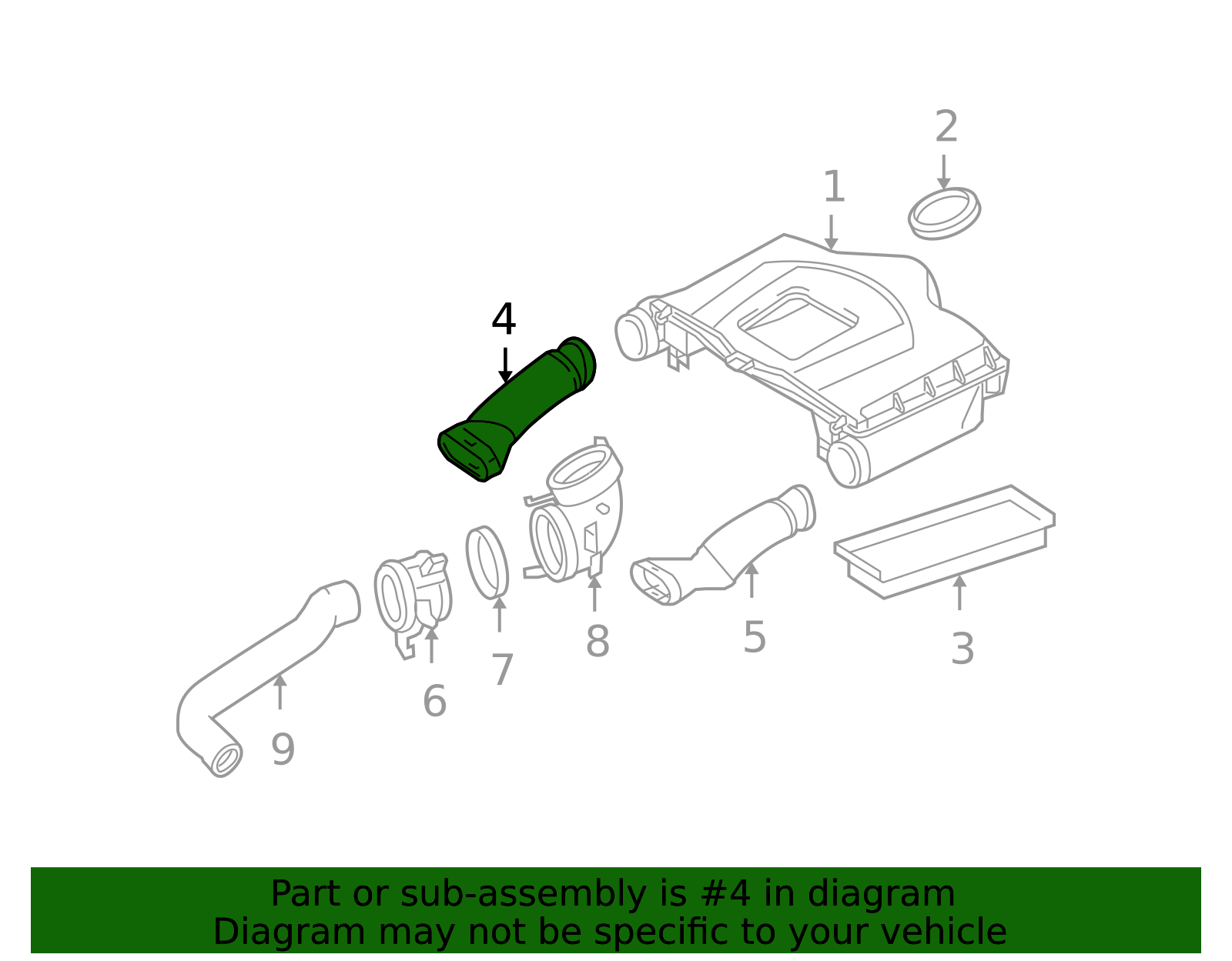 Genuine OEM Engine Air Intake Hose | 272-090-02-82 | Fits Select 2006 ...