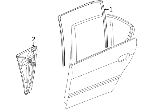 Glass - Rear Door for 1997 BMW 750iL #0