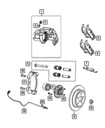 68577099AA - Brakes: Disc Brake Caliper Assembly, Left Rear for Jeep: Grand Cherokee, Grand Cherokee L Image