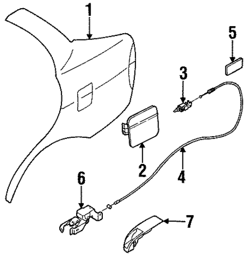 Fuel Door for 1998 Kia Sephia #0