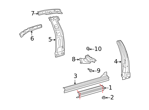 Center Pillar & Rocker for 2005 Toyota Echo #0