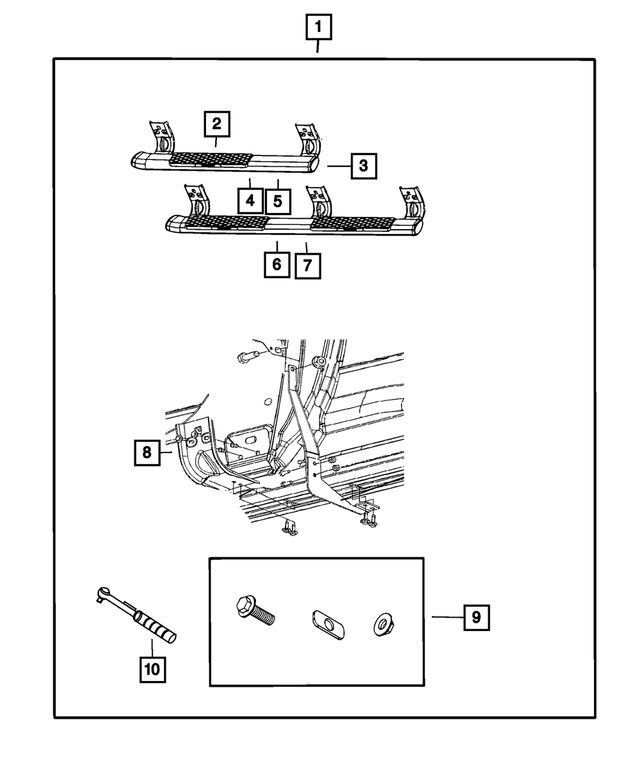 82211496AE - Mopar Accessories - Component Parts: Tubular Side Step Kit for Mopar Image