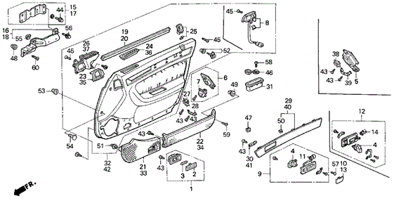 Front Door Lining for 1992 Acura Vigor #0