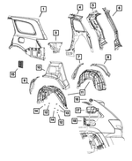 68078793AB - Body Sheet Metal Except Doors: Body Side Aperture Outer Panel, Left for Mopar Image