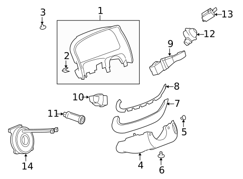 Shroud, Switches & Levers for 2008 Saturn Vue #0