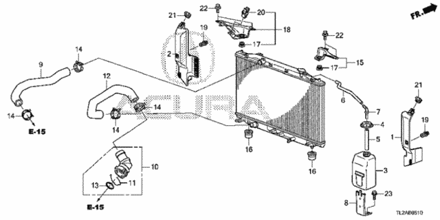 Radiator Hose - Reserve Tank (L4) for 2013 Acura TSX #0