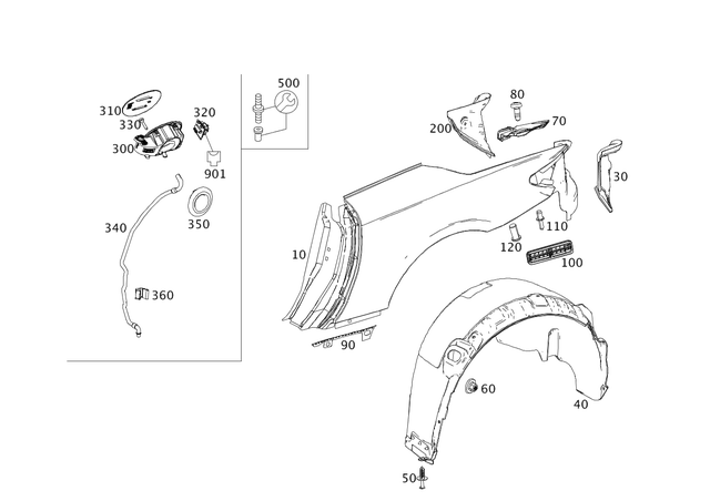 2316301000 - Side Panels: Side Wall for Mercedes-Benz: SL400, SL450, SL550, SL63 AMG, SL65 AMG Image image