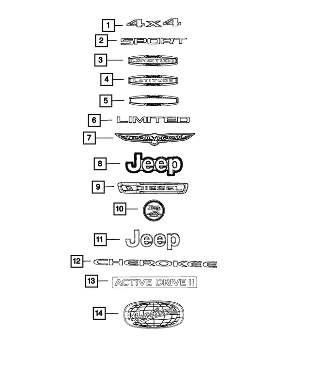 « 68279613AA – Exterior Ornamentation : Plaque D'identification pour Mopar Image »