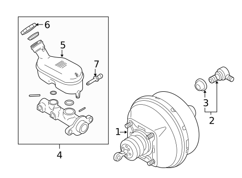 Master Cylinder - Components On Dash Panel for 2005 Saturn Relay #0