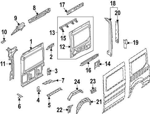 Inner Structure for 2024 Ford Transit-350 #1