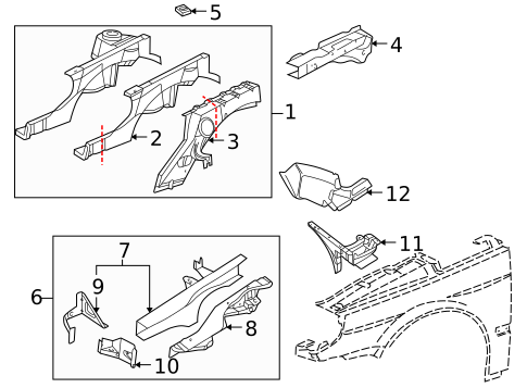 Structural Components & Rails for 2005 Saab 9-5 #0