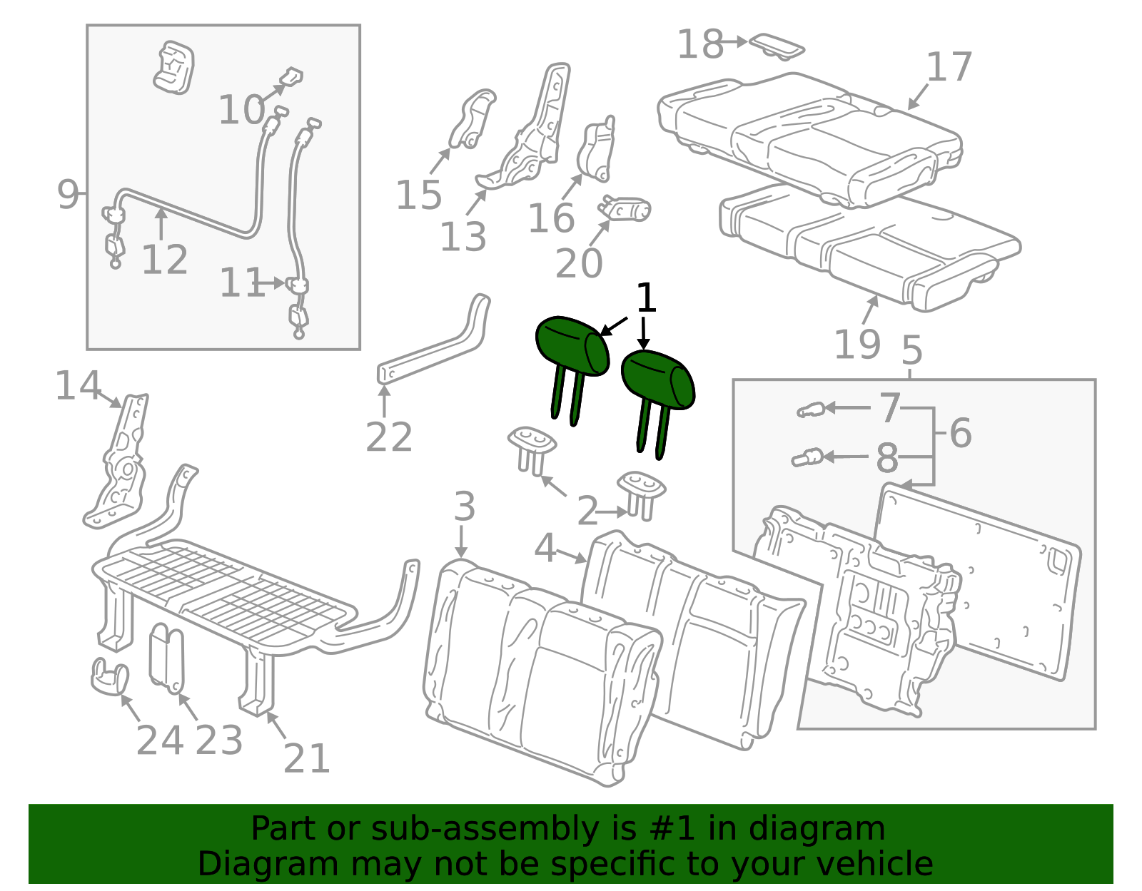 2006-2008 Honda Pilot Headrest 81340-S9V-L21ZB | OEM Parts Online