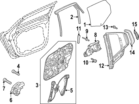 Glass - Rear Door for 2025 Volvo S60 #0
