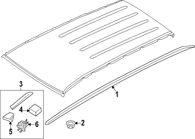 87280S9500 - : Roof Rail for Kia: Telluride Image