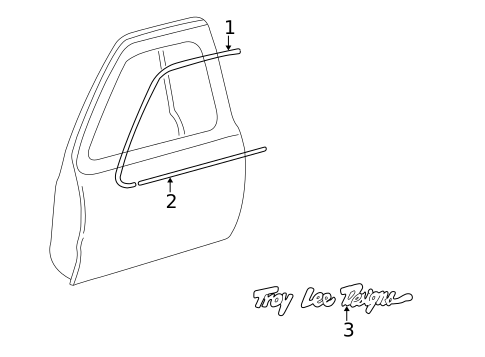 Exterior Trim - Front Door for 2002 Mazda B3000 #0