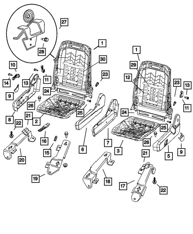 5134942AB - Interior Trim: Front Seat Back Frame for Mopar Image image