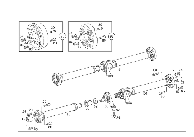 2104107906 - : Propeller Shaft for Mercedes-Benz Image