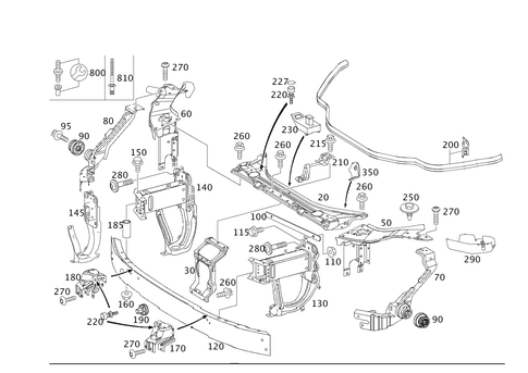 Front Stiffening and Radiator Support for 2000 Mercedes-Benz E55 AMG #0