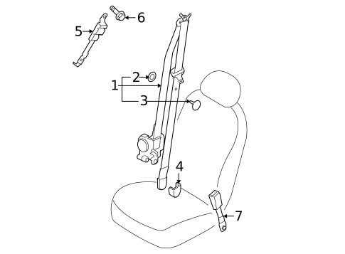 Front Seat Belts for 2007 Hyundai Elantra #0
