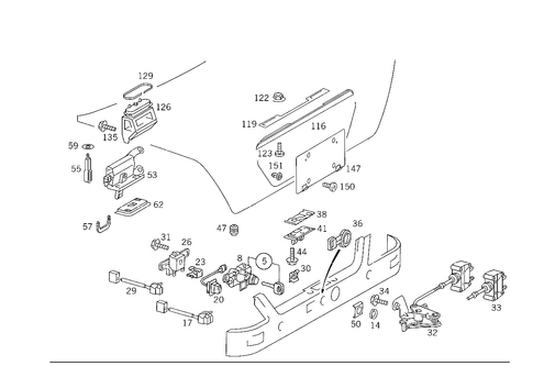 Rear Lid Latch-Type Lock for 1992 Mercedes-Benz 500 SEL #2