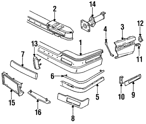 Bumper & Components - Front for 1988 Cadillac Seville #0