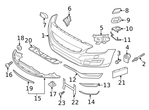 Bumper & Components - Front for 2017 Volvo V60 Cross Country #0