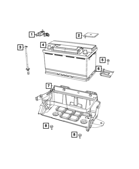 Battery, Battery Tray and Cables for 2022 Dodge Challenger #0