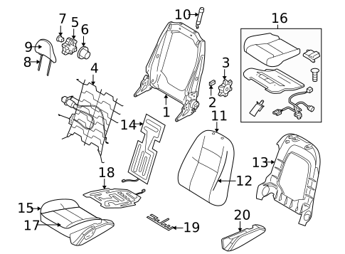 Front Seat Components for 2010 Volvo V50 #1