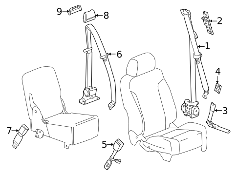 Front Seat Belts for 2016 GMC Sierra 2500 HD #1